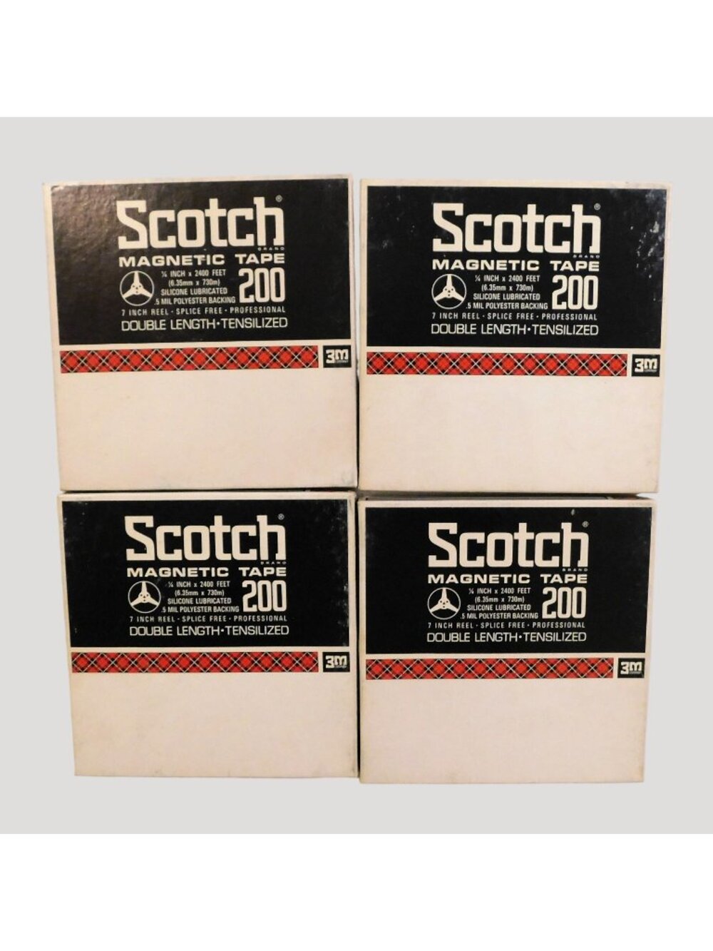 Scotch 3M Reel-To-Reel Magnetic Tapes 1/4" x 2400' Set Of 4 Splice-Free